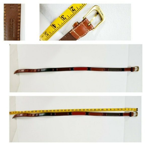 Relic Boho Multi Color Cross-Stitched Leather Belt - Picture 4 of 8